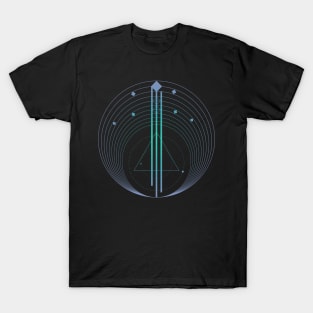 Geometric galaxy blue modern T-Shirt